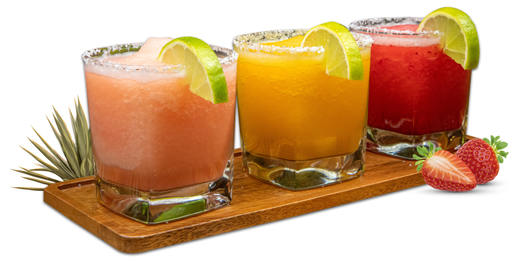 A colorful flight of La Herradura margaritas